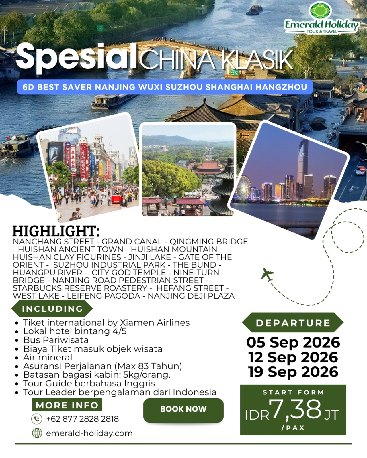 6D BEST SAVER NANJING WUXI SUZHOU SHANGHAI 5 - 19 SEP 26 